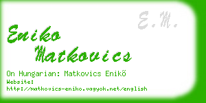 eniko matkovics business card