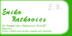 eniko matkovics business card